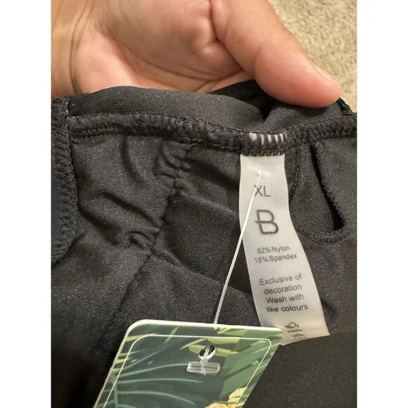 NWT Blooming Jelly Black Twist Front Bikini Top XL - Wrap Tie Back Swimsuit - Picture 3 of 4